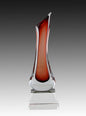 Crystal Rose Vase on Clear Base