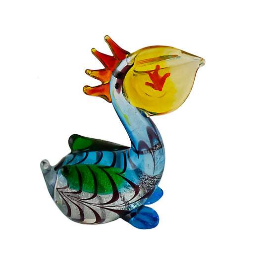 Pelican blue & green figurine
