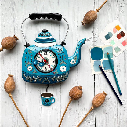 Kettle Blue Clock