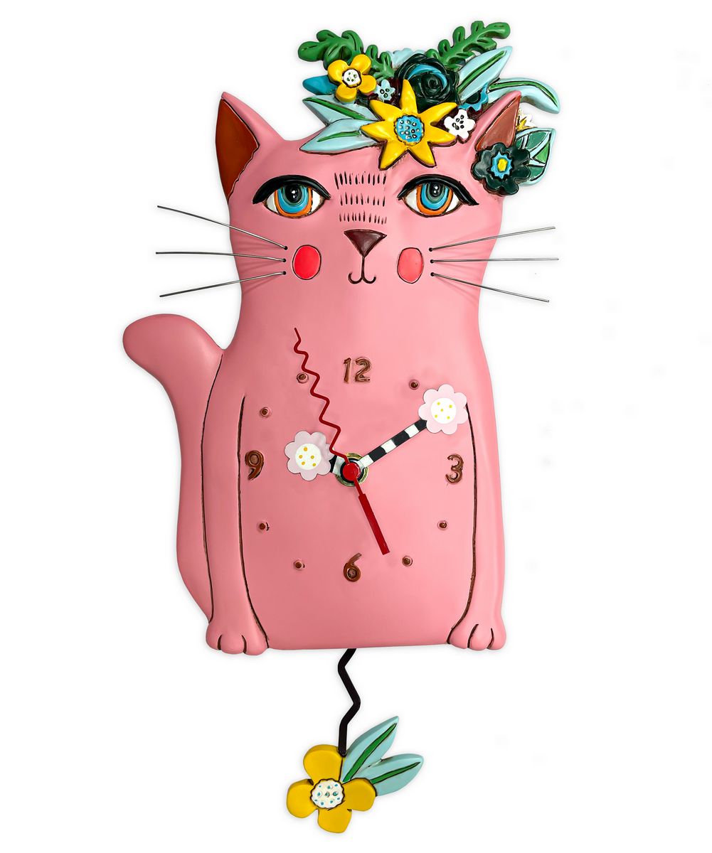 Pretty Kitty Pink Clock