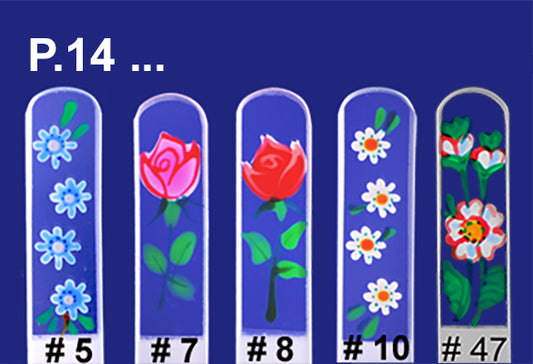 Glass nail files with FLOWERS