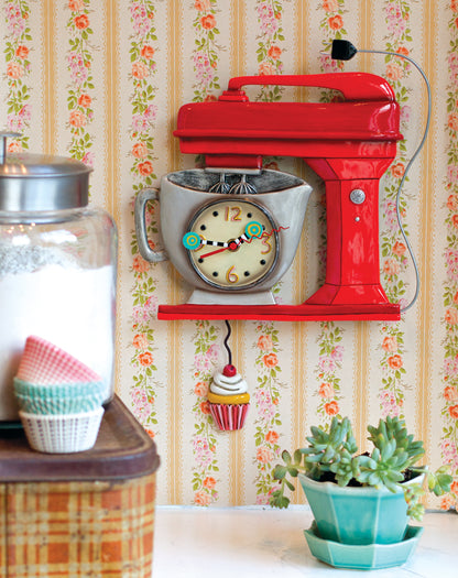 Vintage Mixer Red Clock