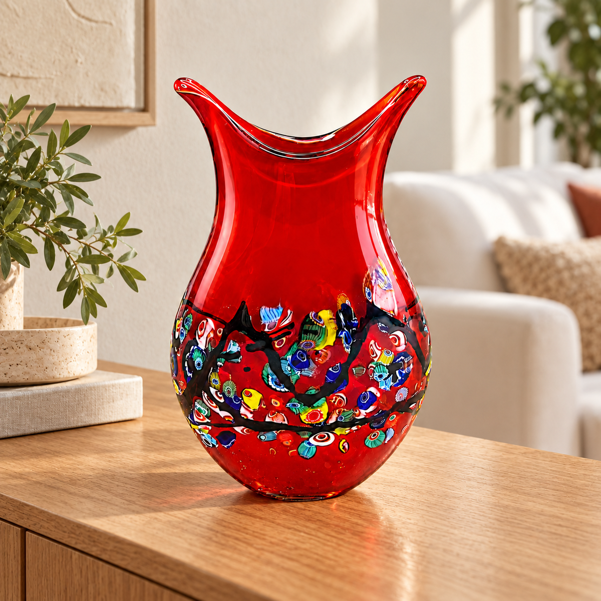 Rosa Red Glass Vase