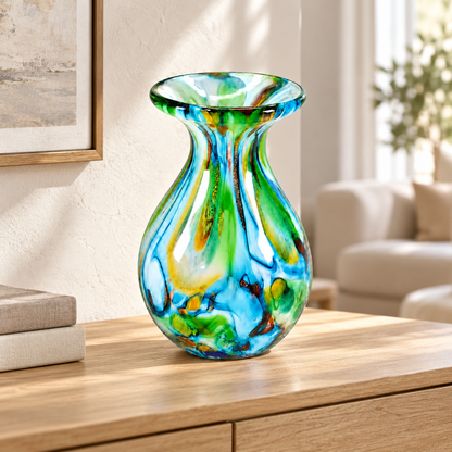 Aqua Swirl Vase