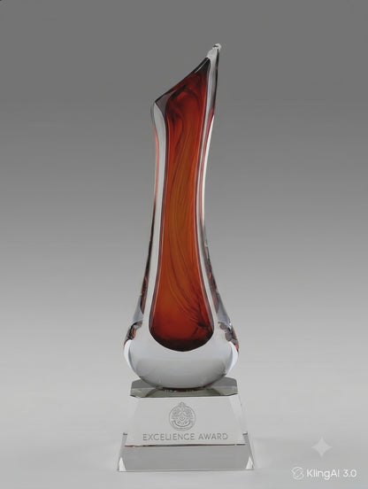 Crystal Rose Vase on Clear Base