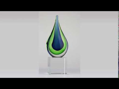 Green & Blue Drop on Base